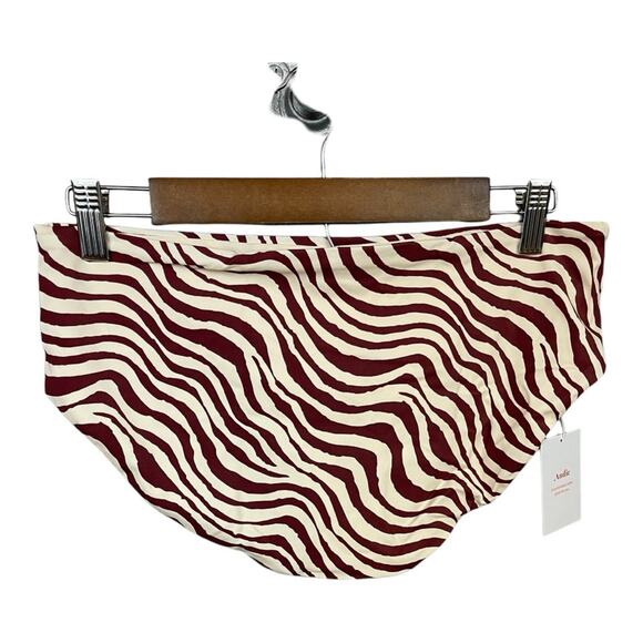 Andie Swim The Hipster Bottom in Bias‎ Stripe Truffle Brown and Cream Size M NWT - Picture 5 of 7
